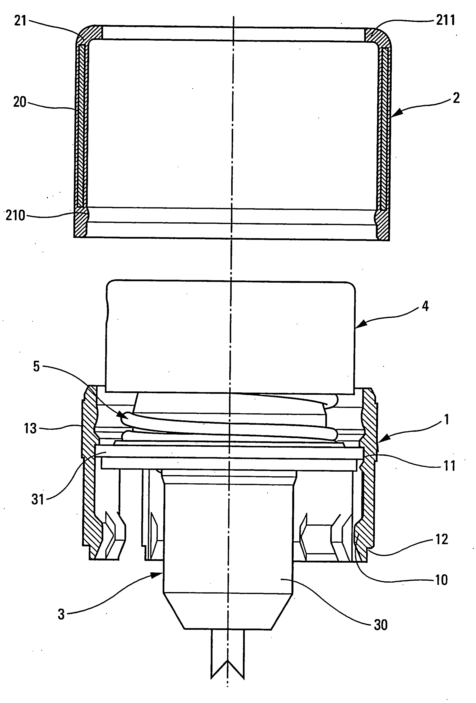 Fastener assembly for fastening a fluid dispenser member