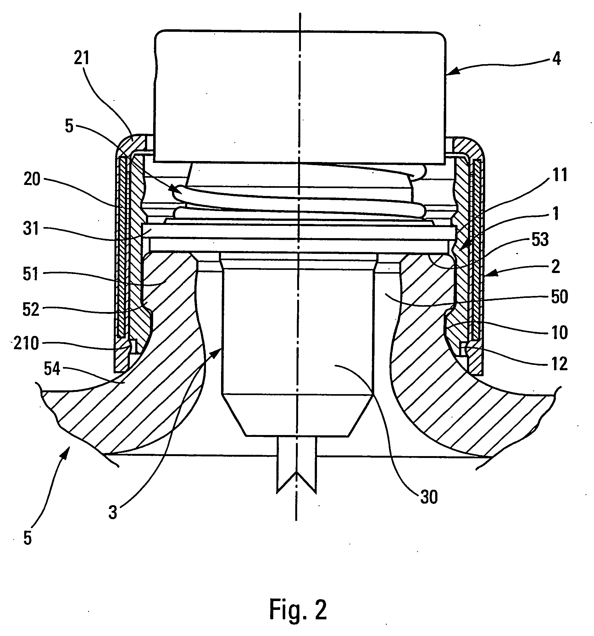 Fastener assembly for fastening a fluid dispenser member