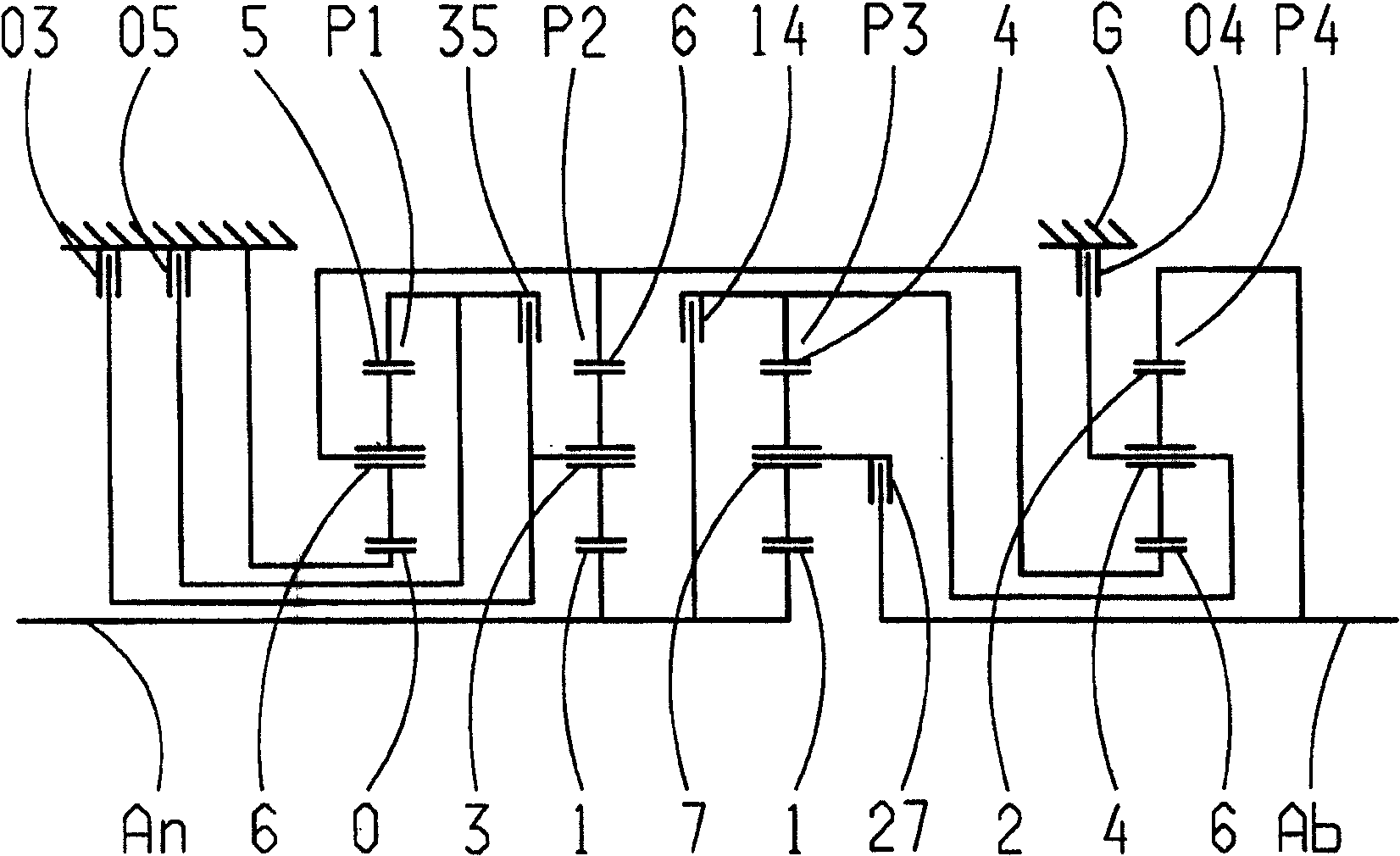 Multi-gear transmission