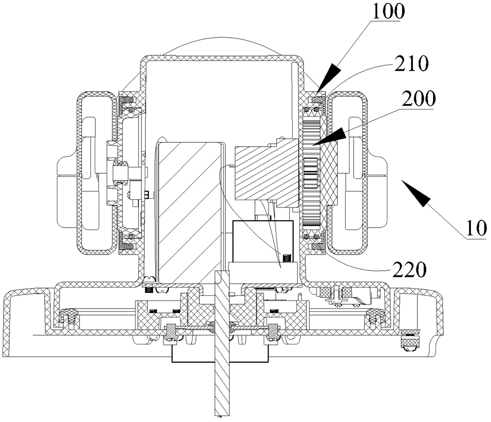 Sealing structure for rotary shaft and lamp