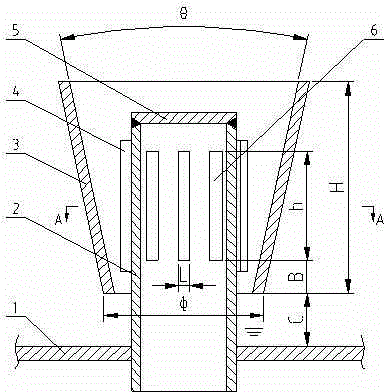 Inverted cone-shaped flow baffling demister