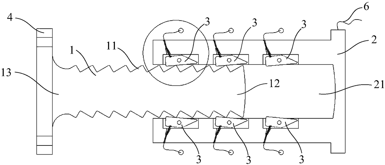 Cap type ratchet self-locking device and steel support comprising same