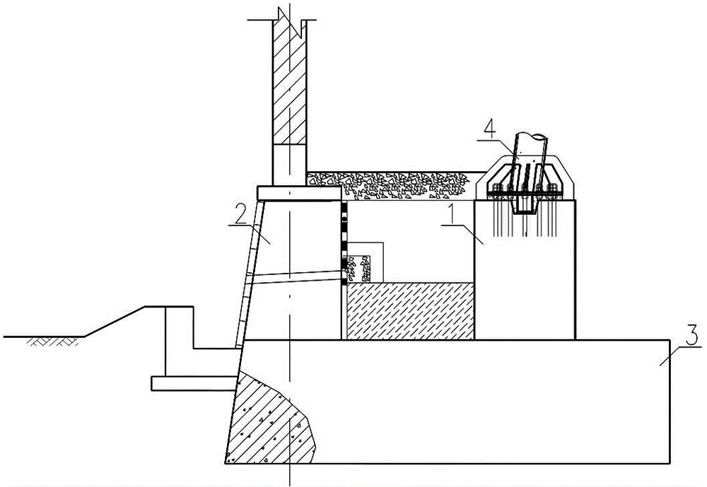 Combined foundation of framework compressed column and enclosure in transformer substation