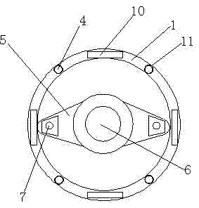 Drilling clamp for drilling installing holes of flange disc of pump body of multi-stage pump