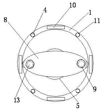 Drilling clamp for drilling installing holes of flange disc of pump body of multi-stage pump