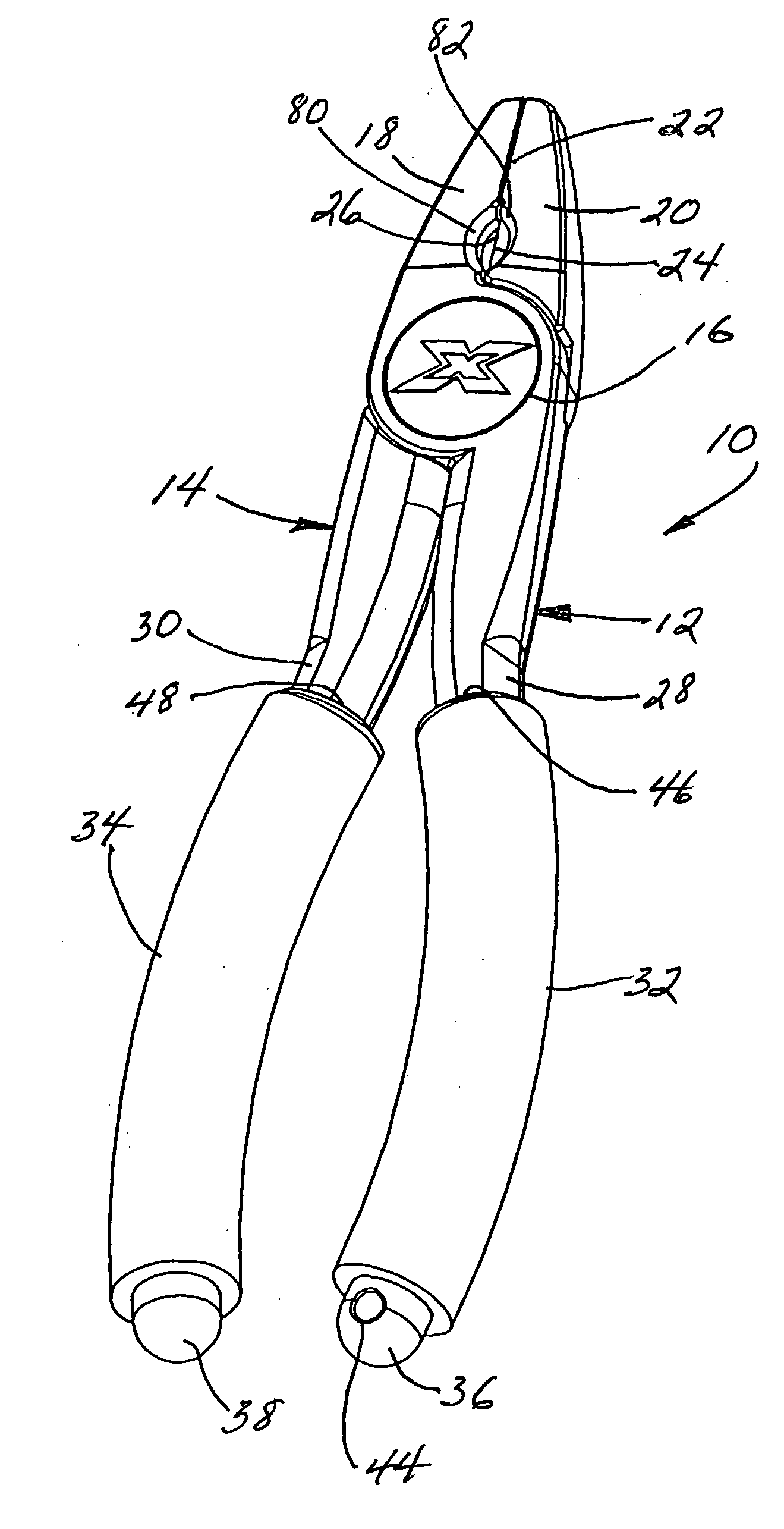 Non-metallic hand pliers with wire cutter