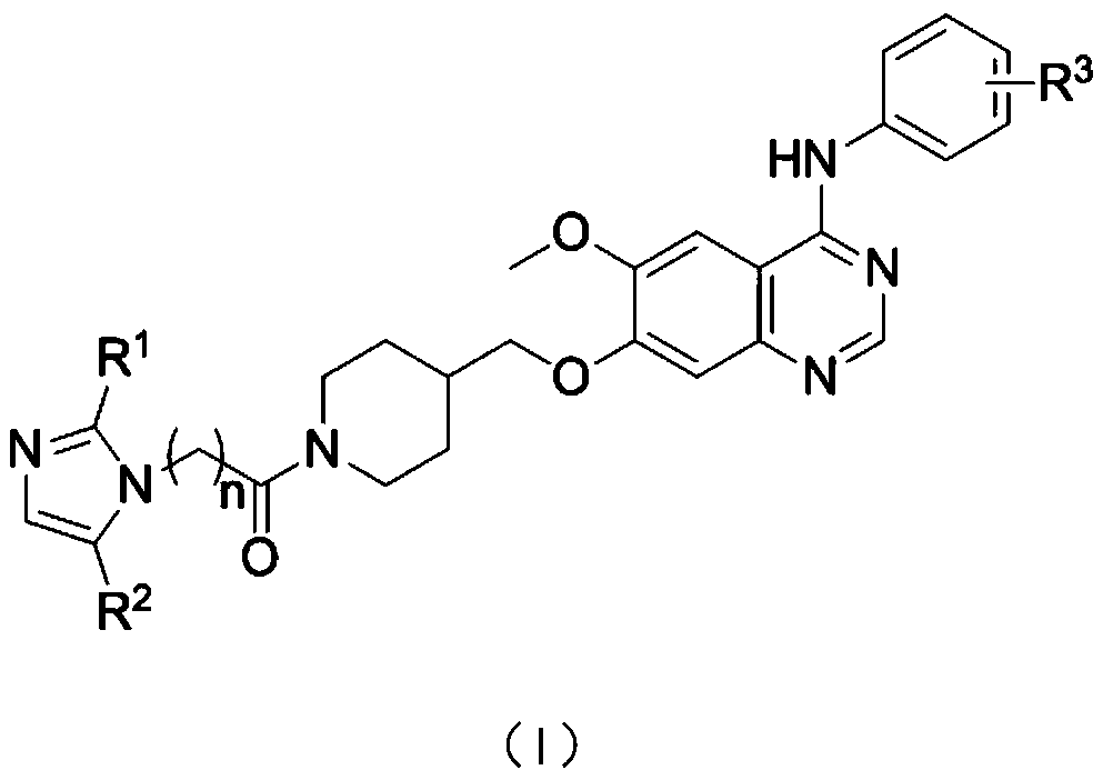 Aniline quinazoline compounds containing nitroimidazole groups and their preparation methods and applications