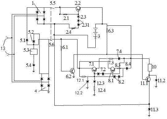 Double-ground-wire precise matching power supply