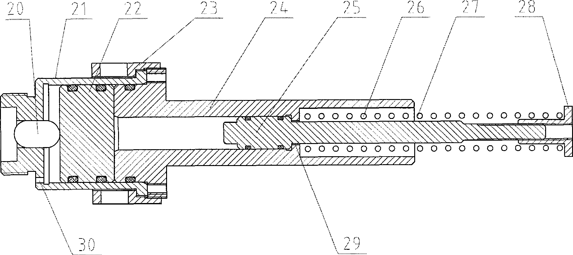 Hydraulic pressure-triggering deep sea hot liquid air-tight sampling instrument