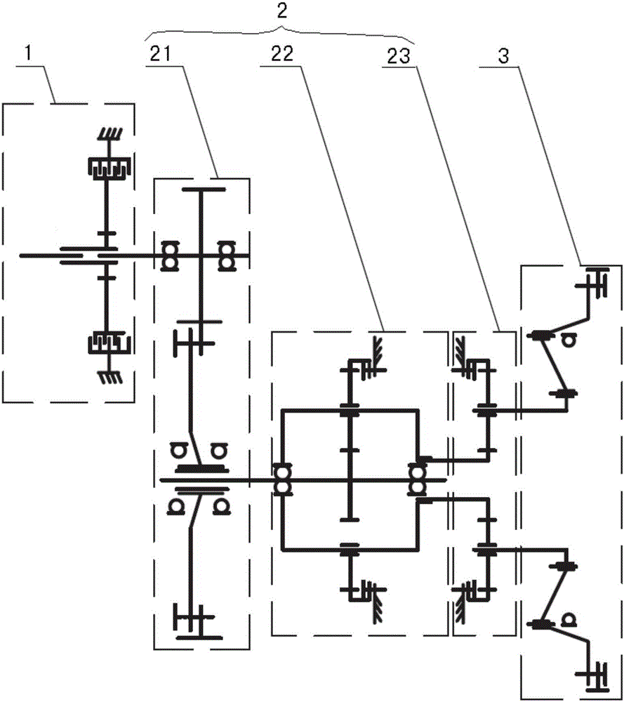 Final transmission structure and bulldozer