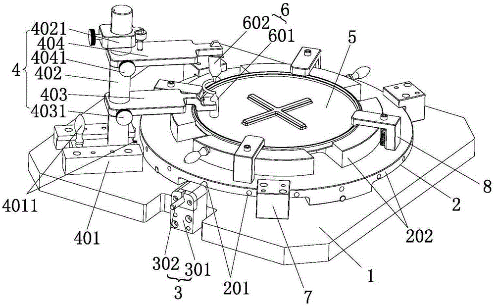 Single-crystal blade wax pattern combination assembly clamp and single-crystal blade wax pattern combination assembly method