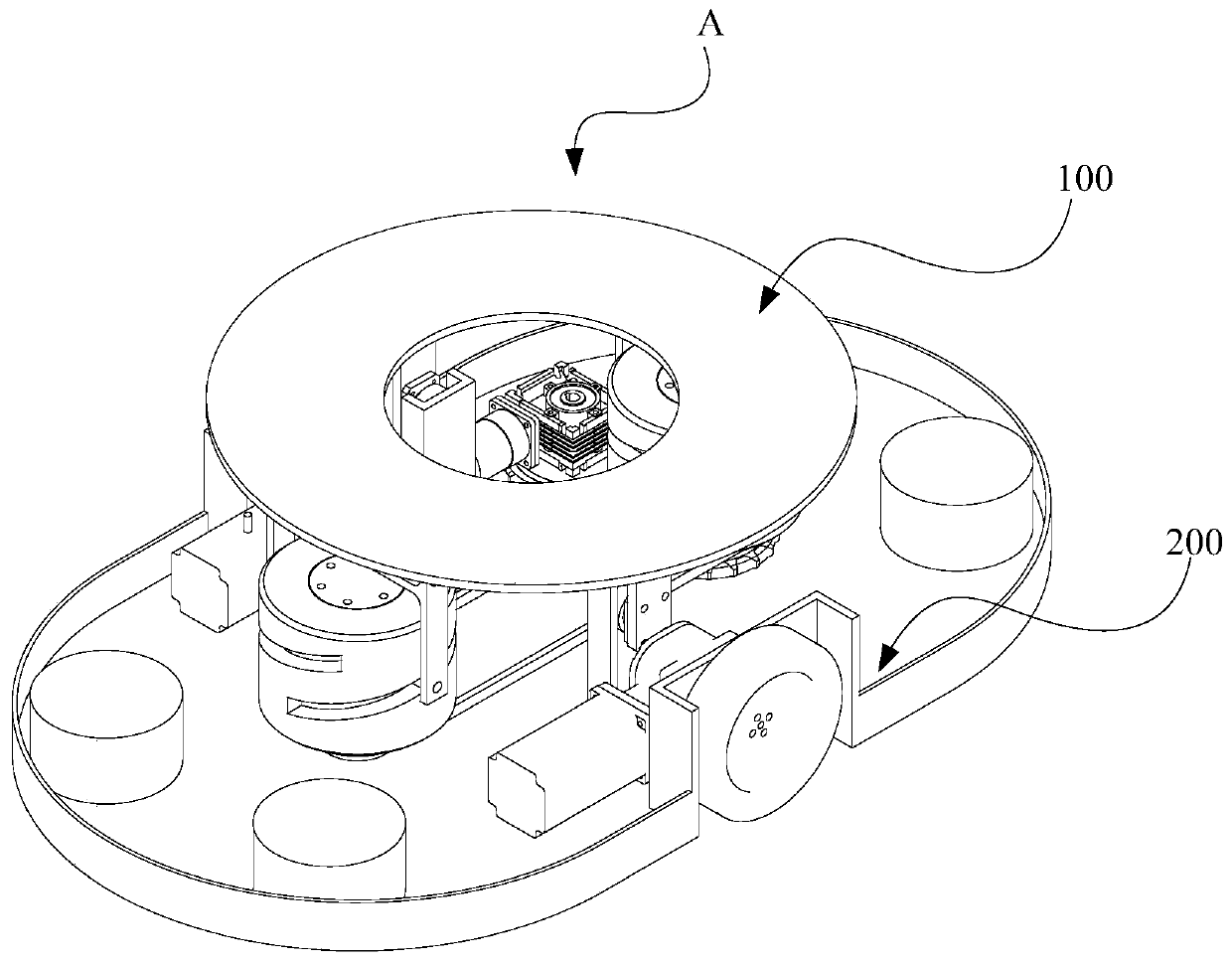 Lifting mechanism and handling robot including same