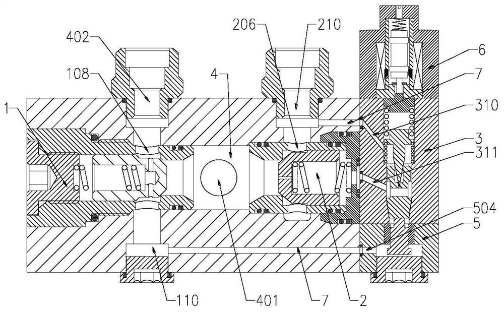 Integrated high-pressure large-flow proportional overflow type unloading valve