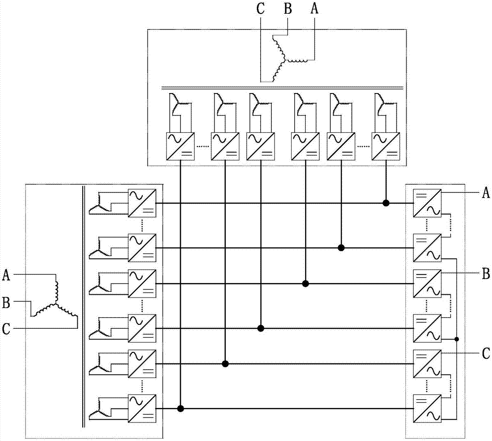 Modularized medium voltage three-port flexible multi-state switch topology