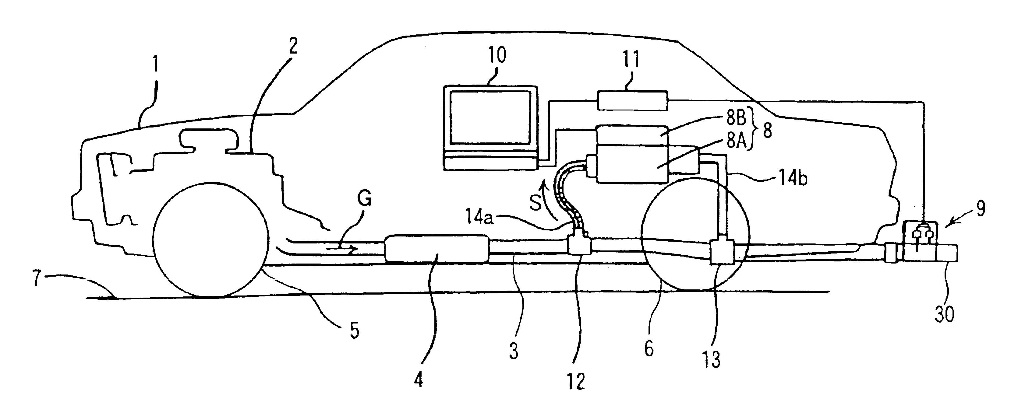 Vehicle-installed exhaust gas analyzing apparatus