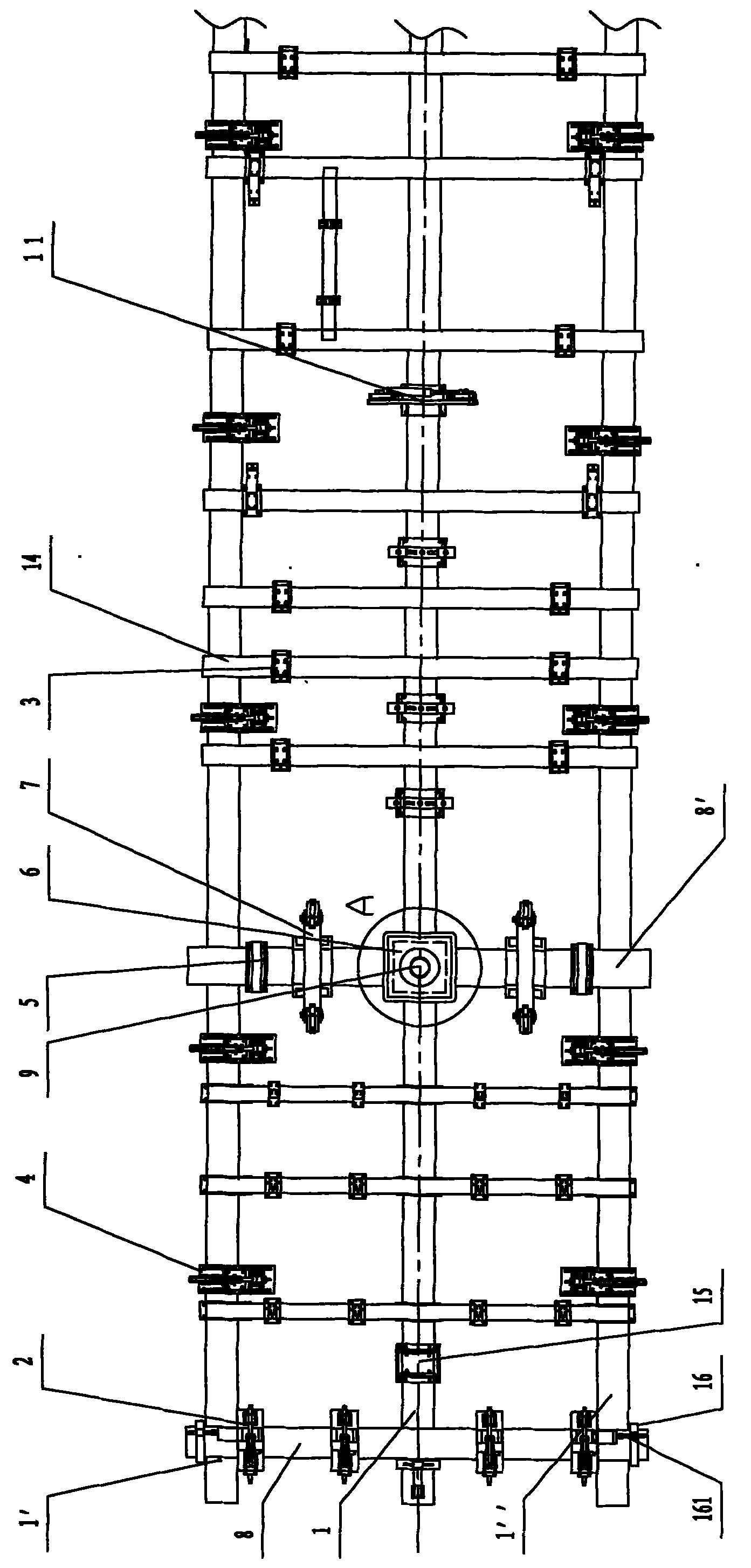 Positively arranged tire for bottom frame of railway vehicle