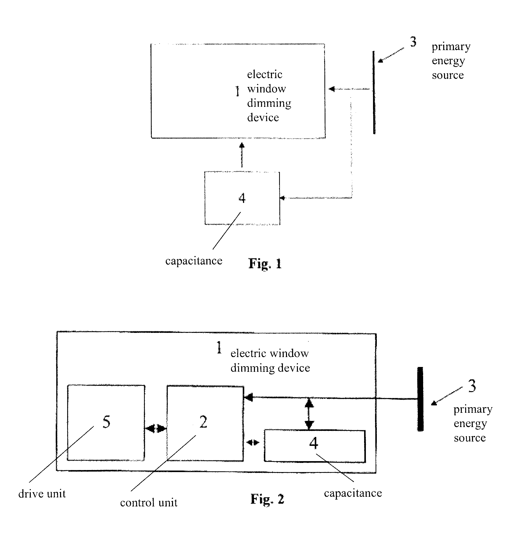 Power supply for an electric window dimming device