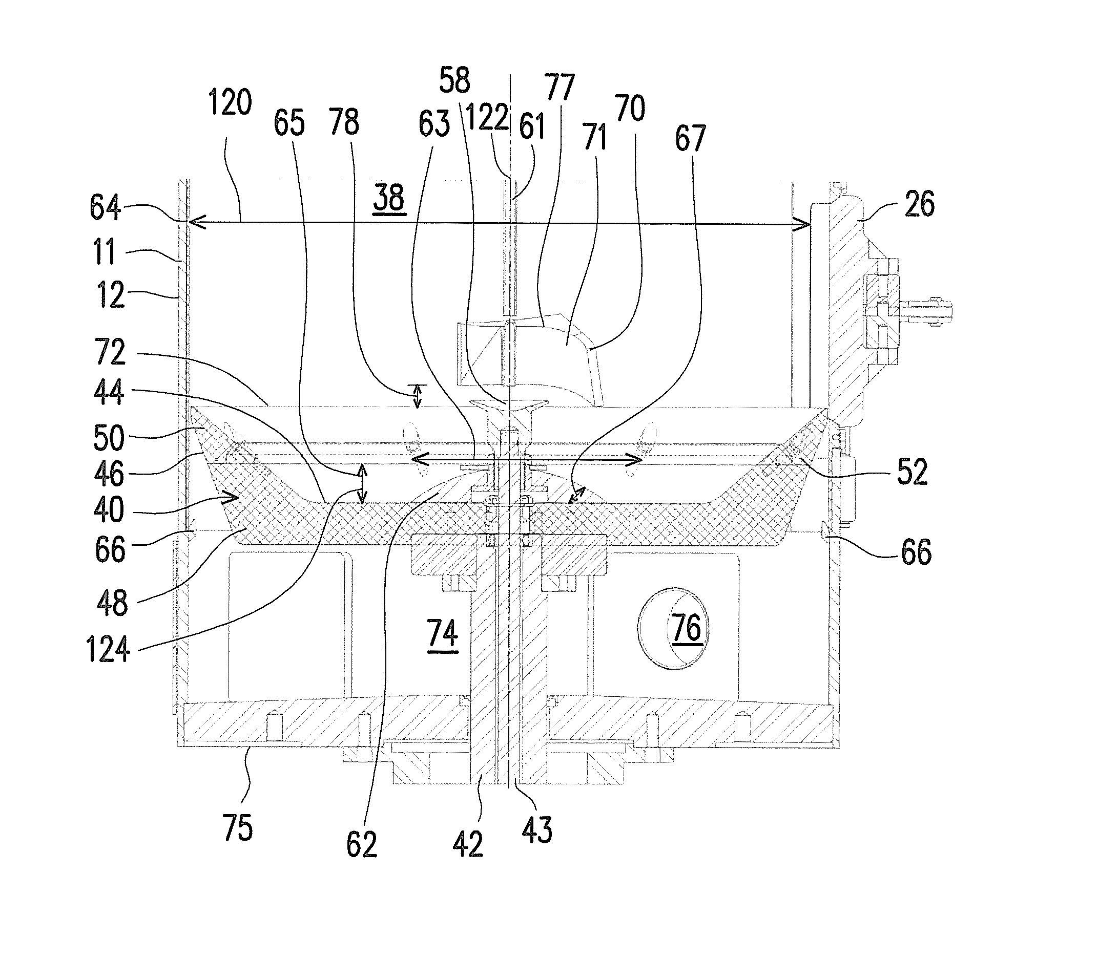 Method and device for coating or mixing granular products, more in particular peanuts, with a substance