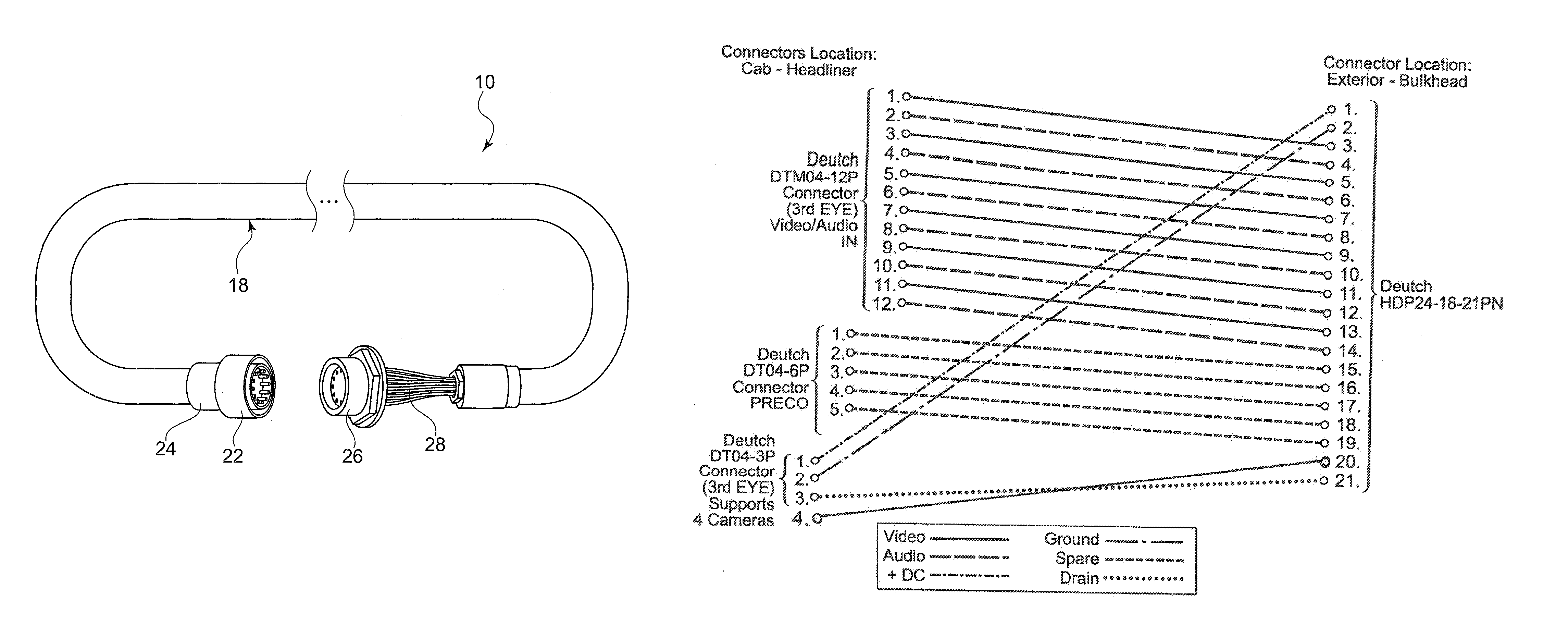 Method and apparatus for communicating between a cab and chassis of a truck