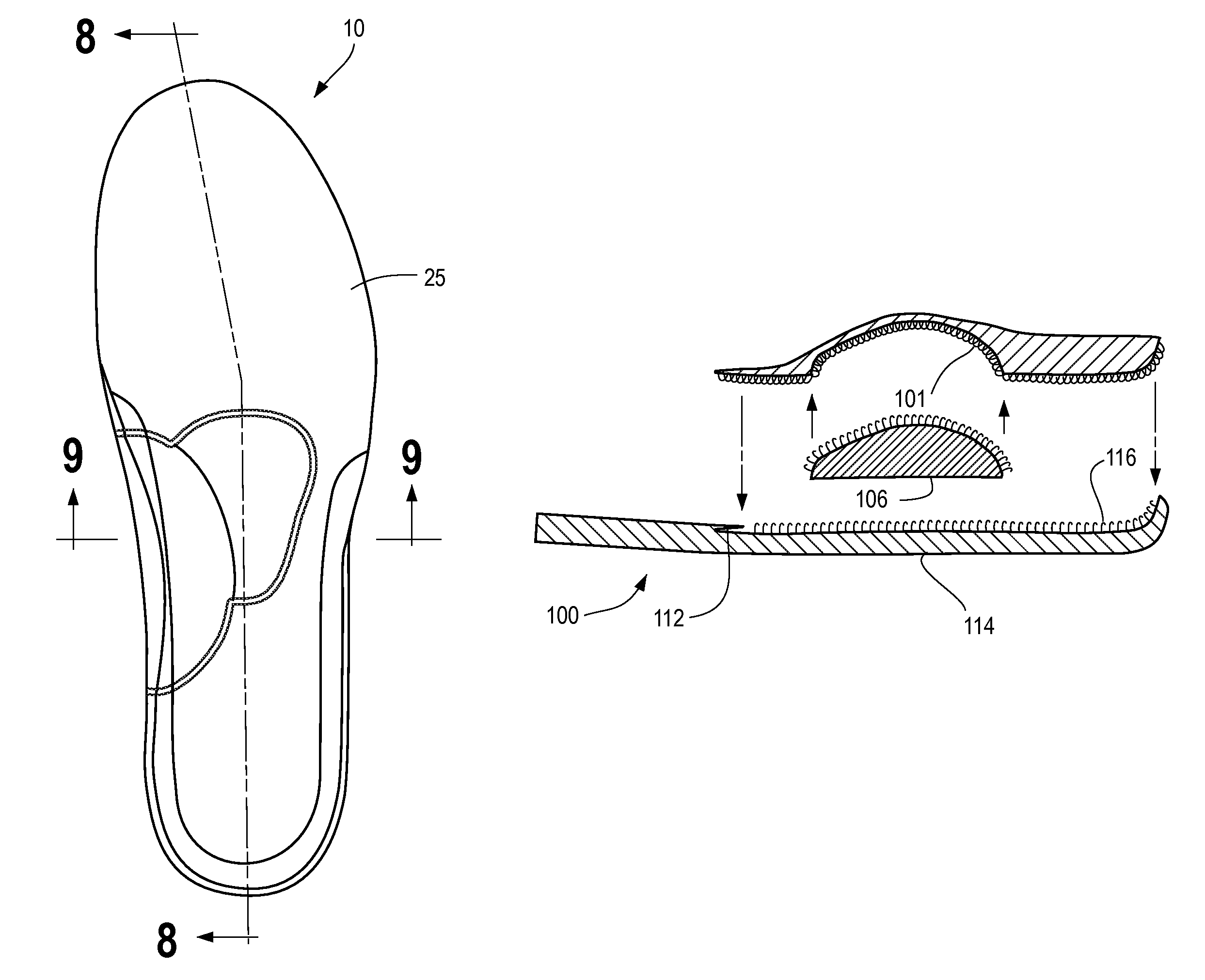 Orthotic foot device with removable support components and method of making same