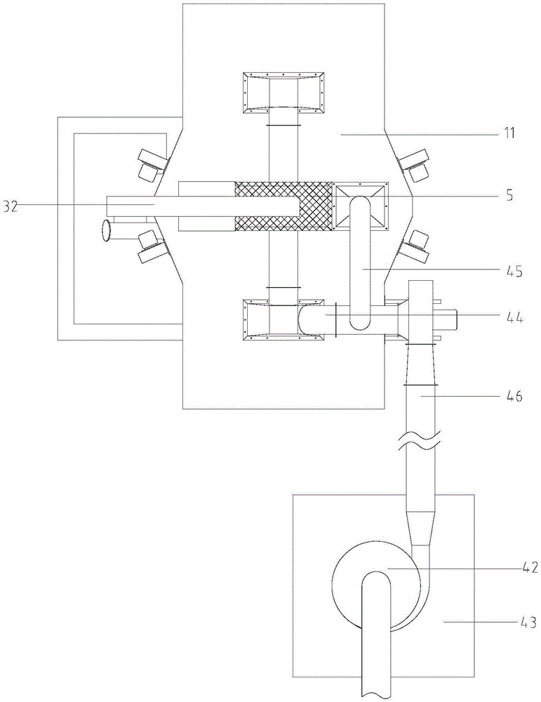 Automatic shot blasting device for large steel tube or steel beam