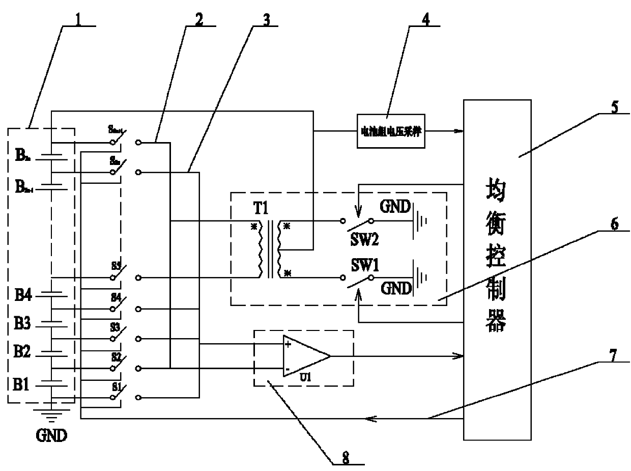 An active equalizing system and an equalizing method of power lithium ion battery