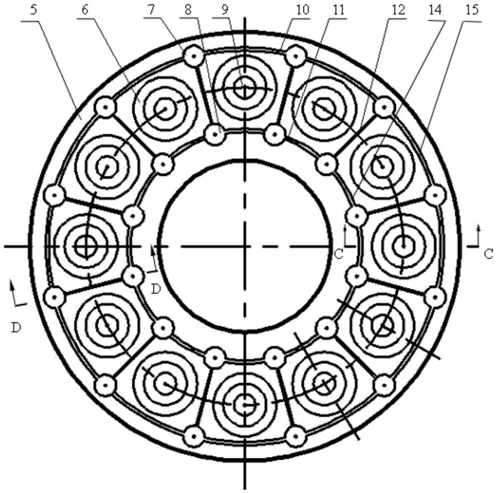 Static pressure air floatation thrust bearing based on multi-ring belt exhaust