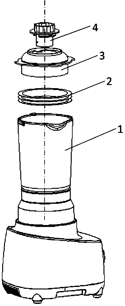 Exhausting spill-proof noise-reducing cup cover and high speed blender