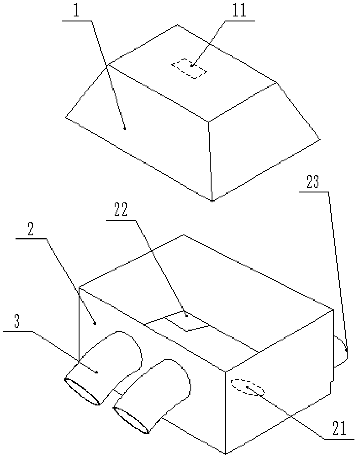 Negative pressure suction device beside oral chair