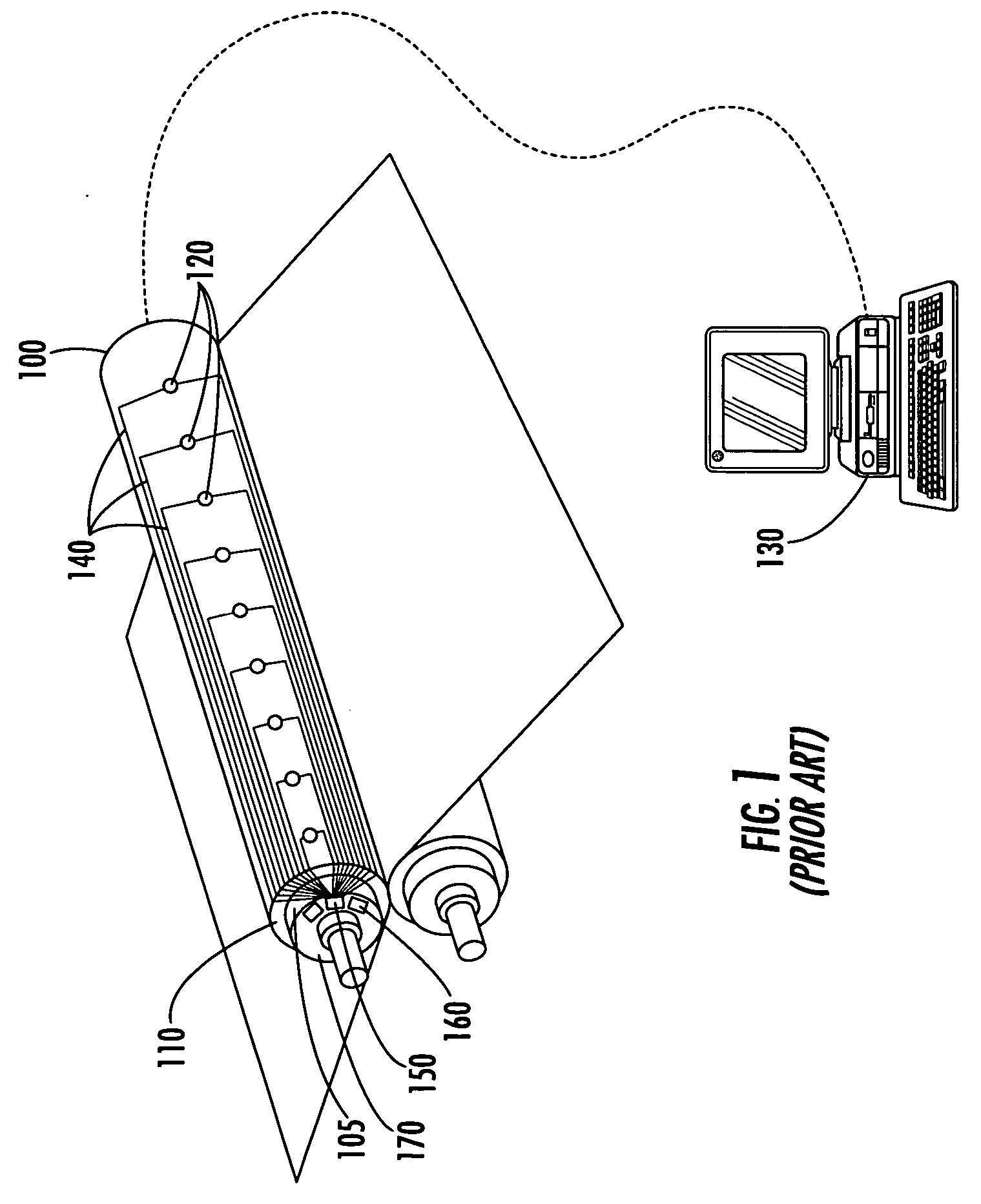 Wireless sensors in roll covers