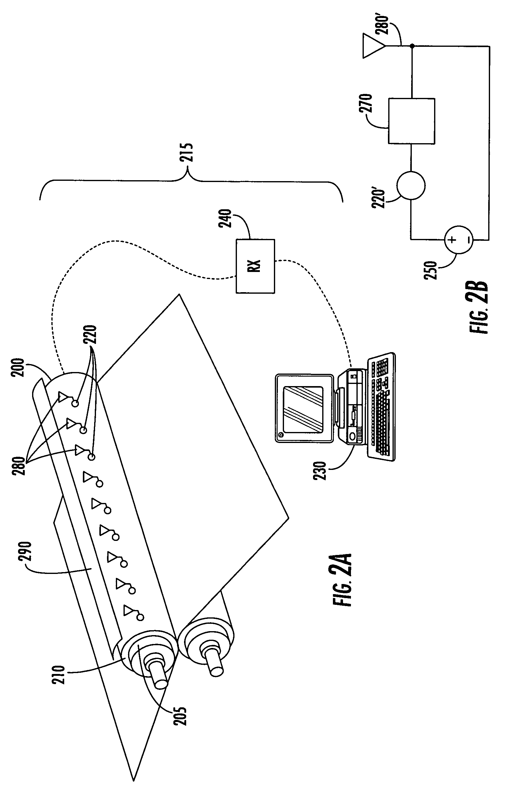 Wireless sensors in roll covers