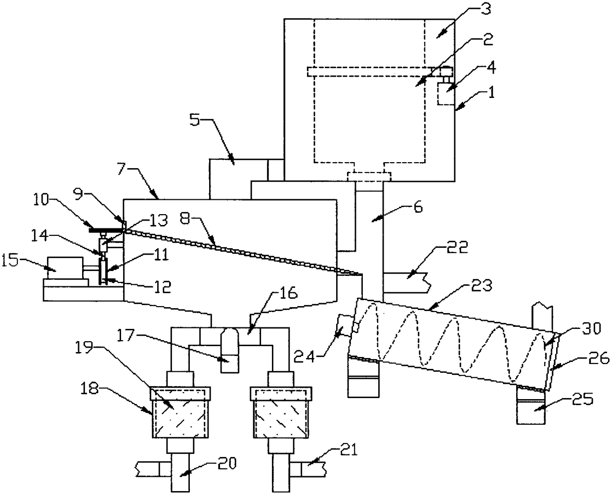 Fluid-chip separation device for metal cutting machines