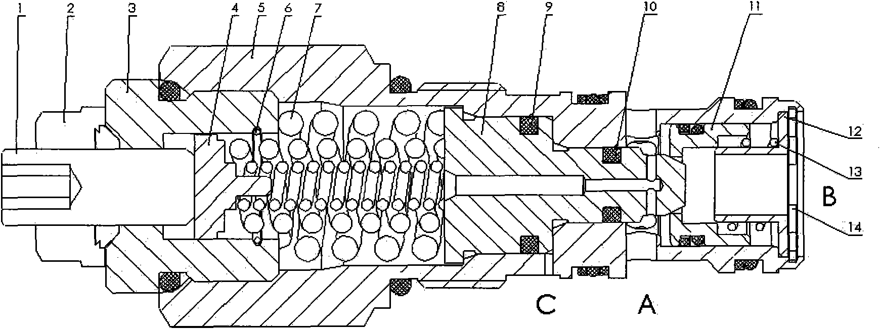 Thread cartridge balanced valve