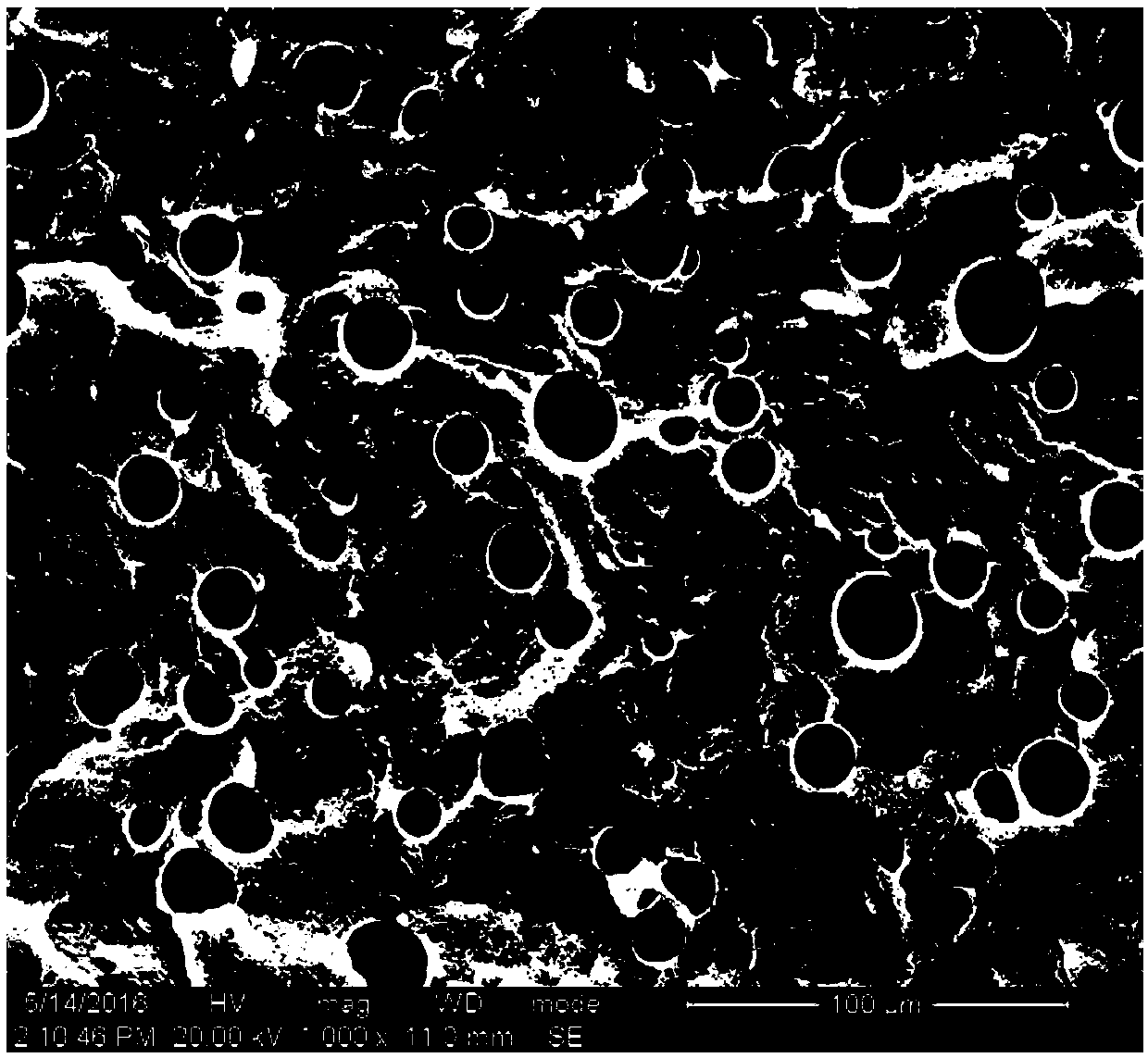 Doublet closed pore structure foam polymer composite material and preparation method thereof