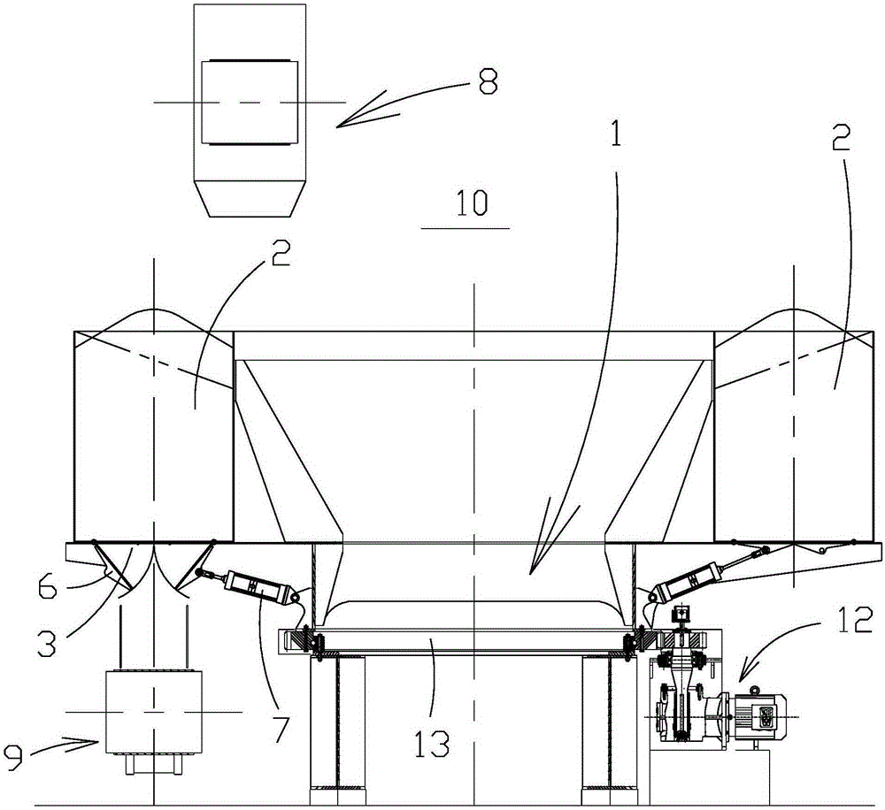 Material conveying system, continuous material storing and discharging device and continuous material storing and discharging method