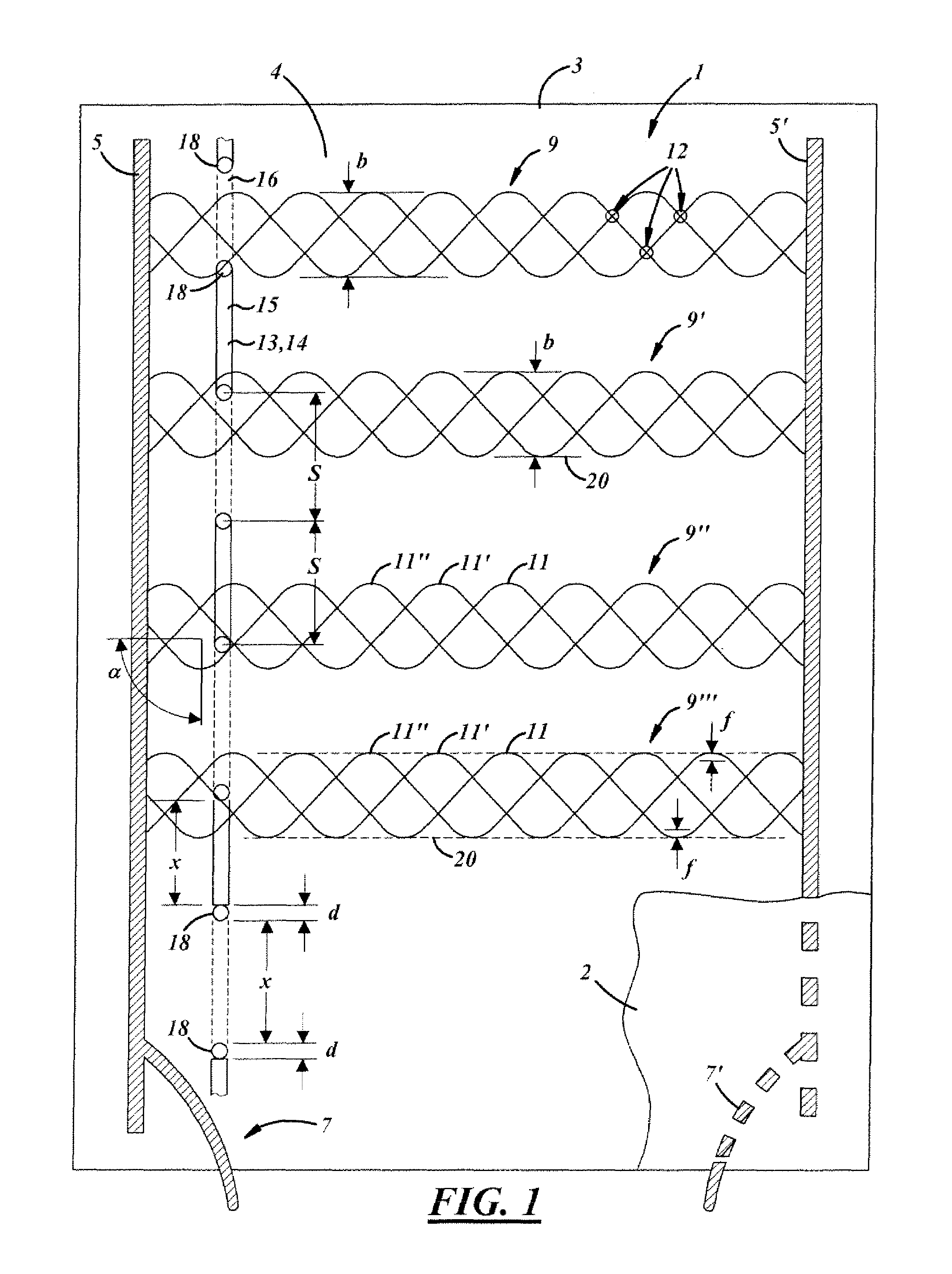 Heating element with a plurality of heating sections