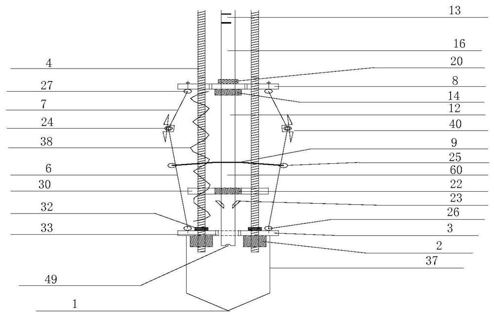 Umbrella-shaped body expanding device for opening umbrella in collision mode and expanding method thereof