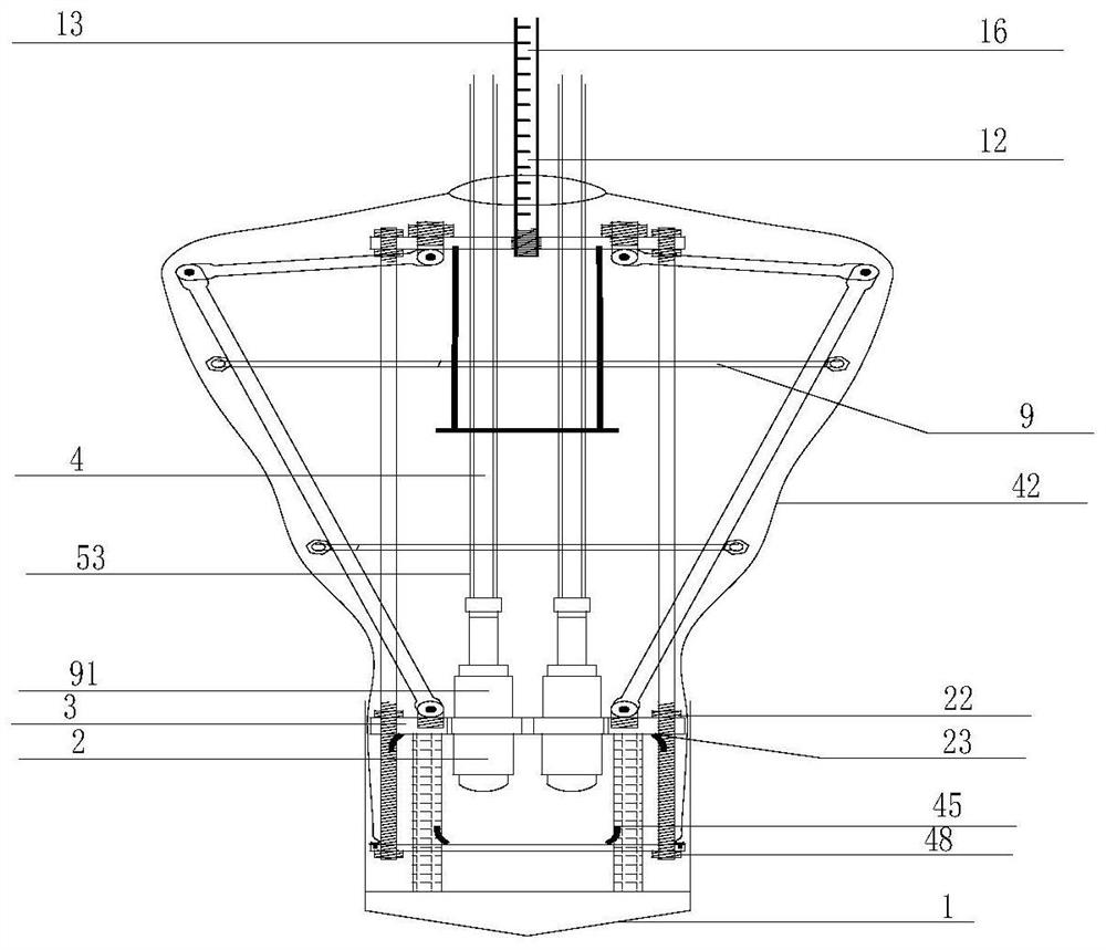 Umbrella-shaped body expanding device for opening umbrella in collision mode and expanding method thereof