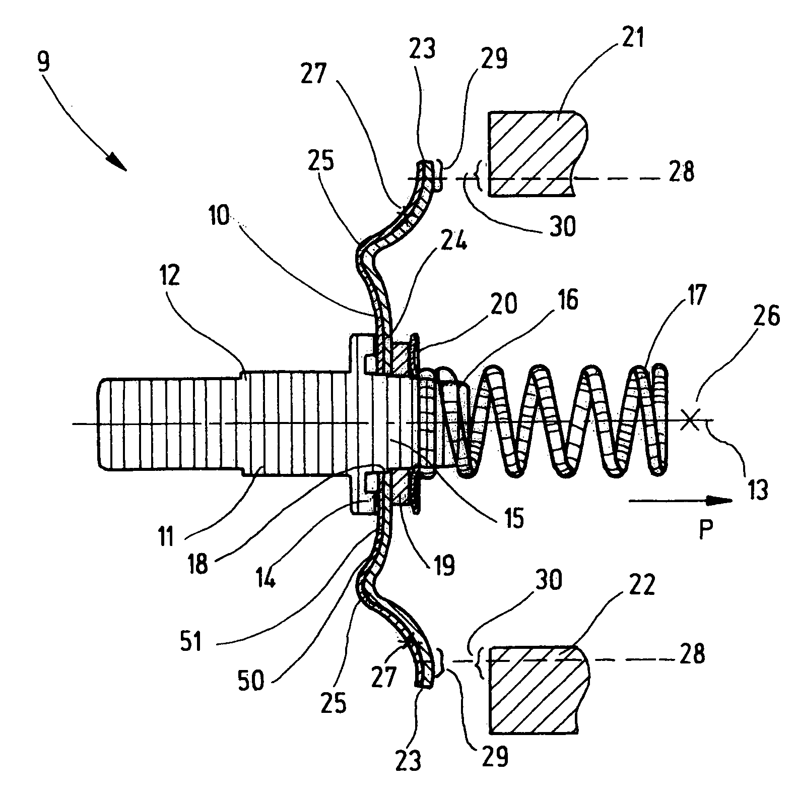 Relay with self-resilient contact bridge