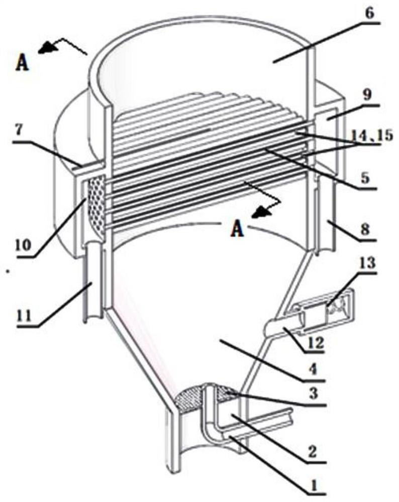 Pipe cooling type fuel gas premixing ultra-low nitrogen combustor and premixing method