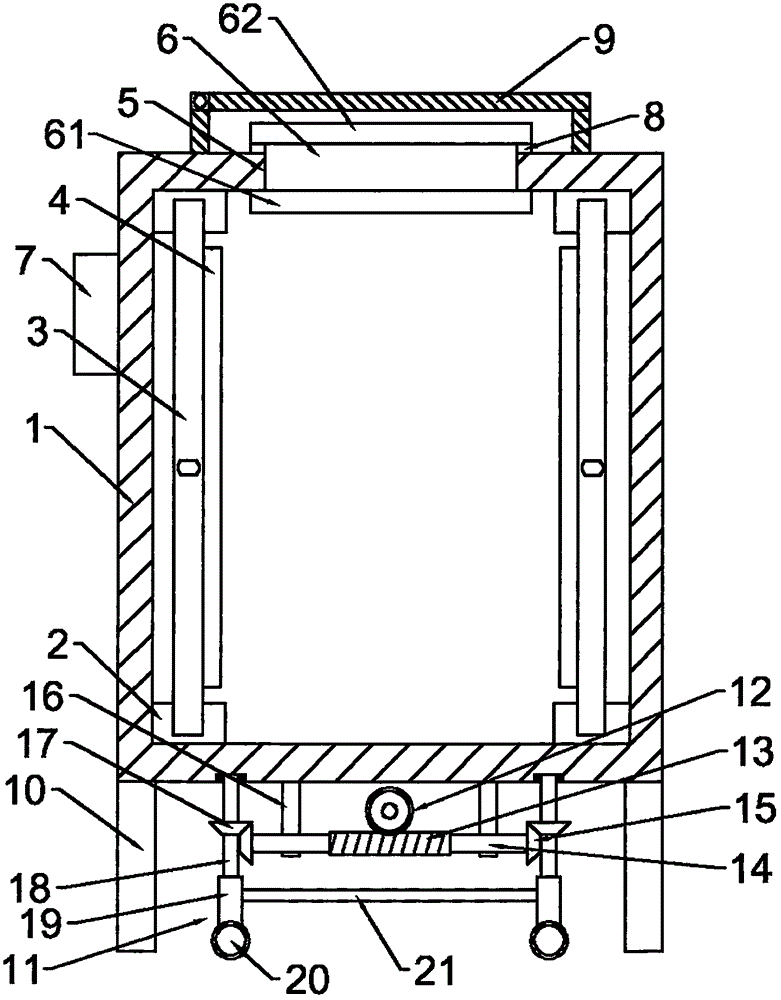 Cooling and drying electrical cabinet convenient to move and position