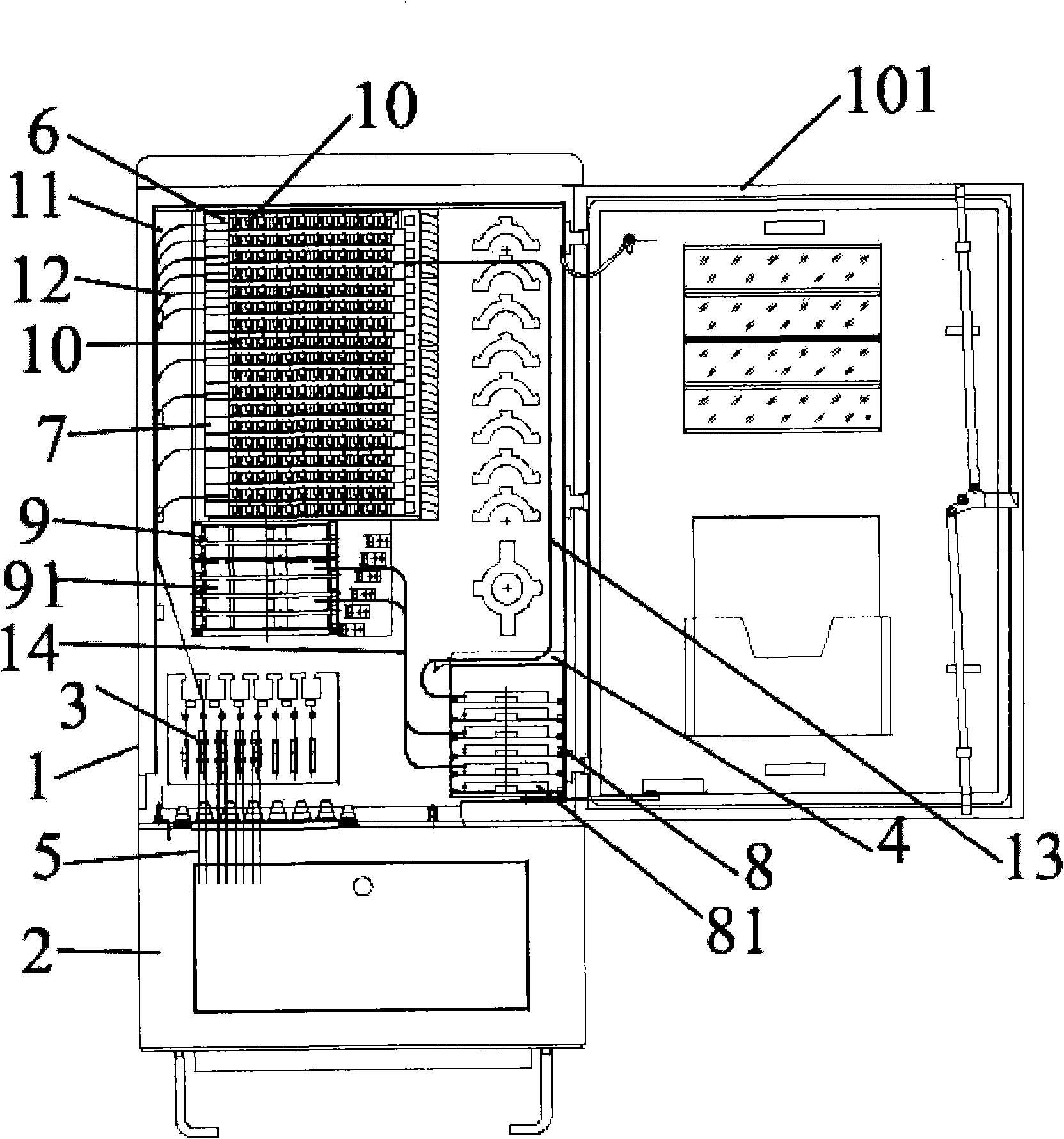 Fiber cable cross connection box