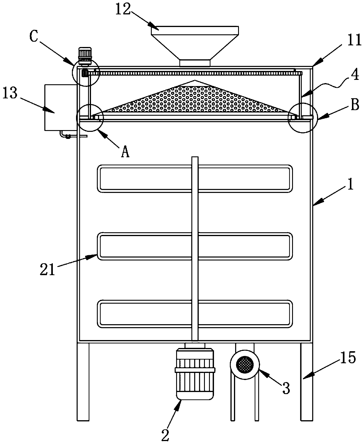 Sand turning device for casting piece processing