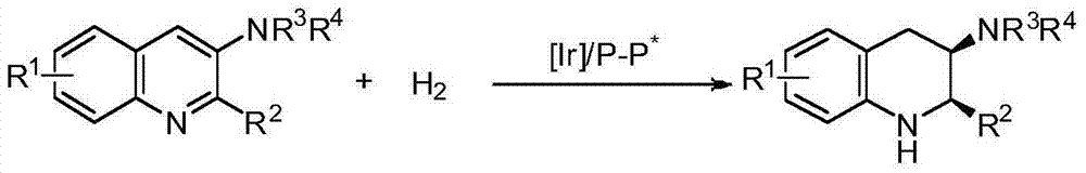 Method for synthesizing chiral cyclic amine through catalyzing asymmetric hydrogenation of quinolin-3-amine by iridium