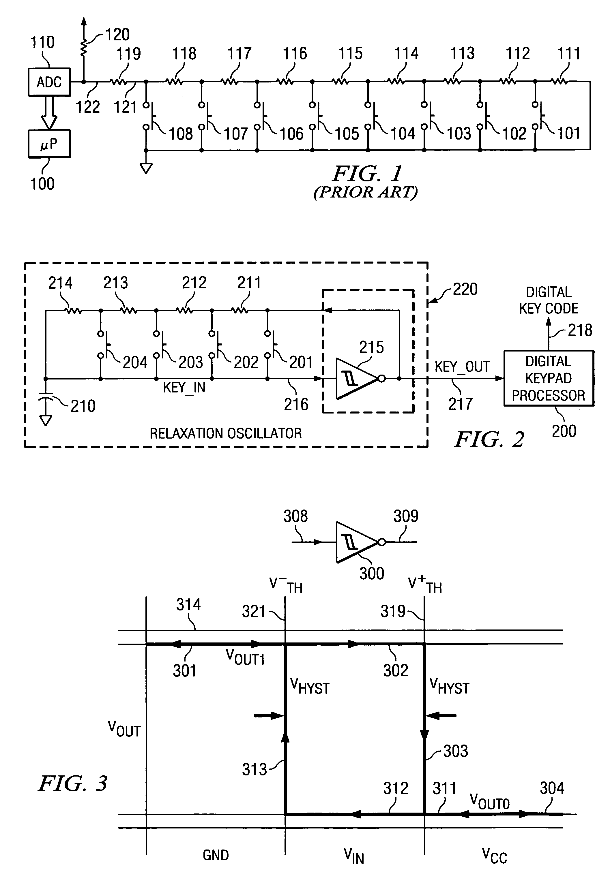 Relaxation oscillator based keypad decoder