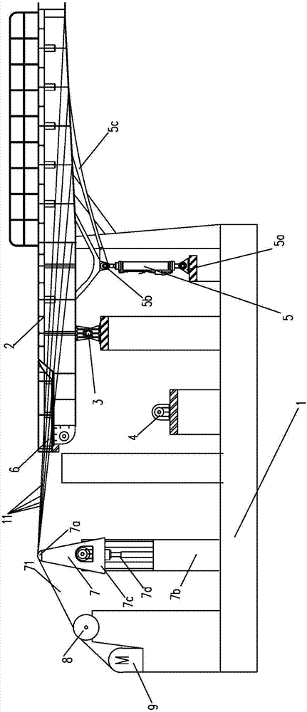 Rotation movable bridge based on lifting tower rack