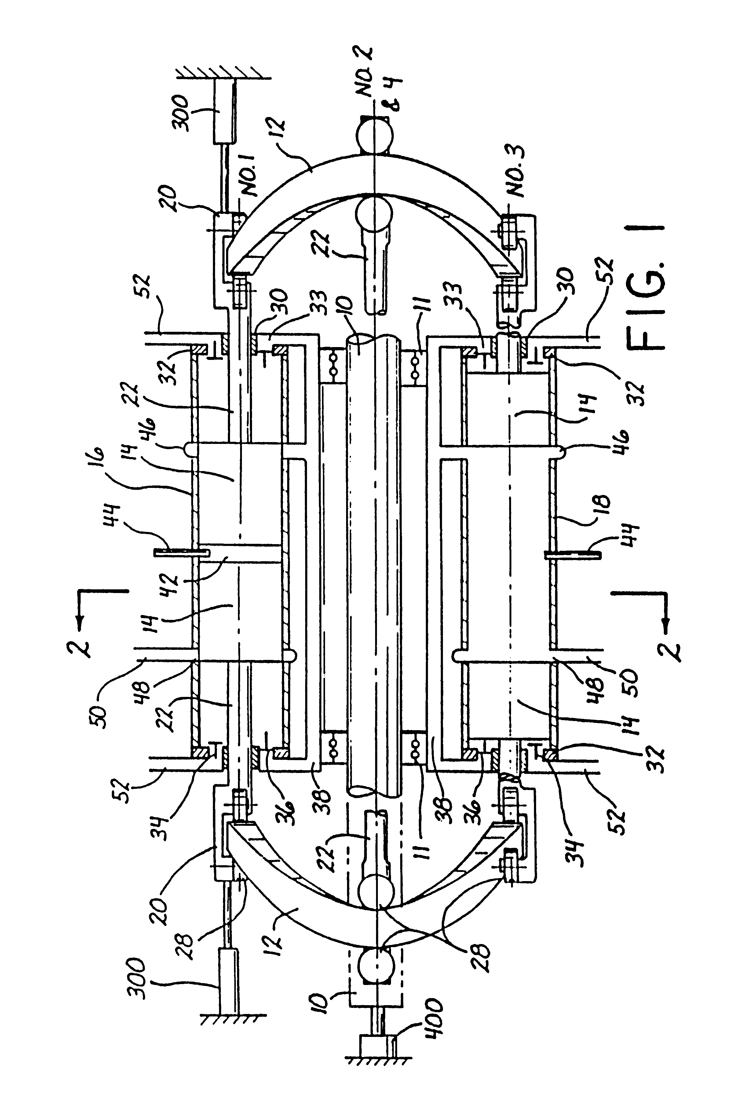 Adiabatic, two-stroke cycle engine having novel scavenge compressor arrangement