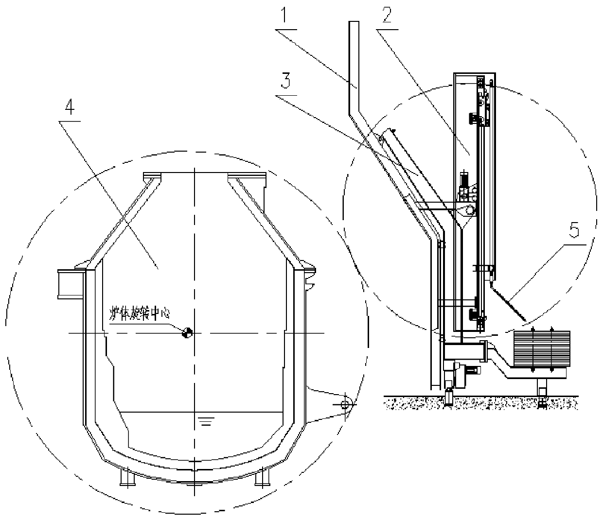 Converter door automatic temperature measuring sampling device