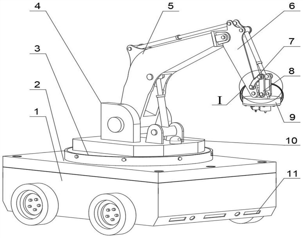 Electro-hydraulic hybrid drive double-head breaking and disassembling robot and breaking and disassembling method