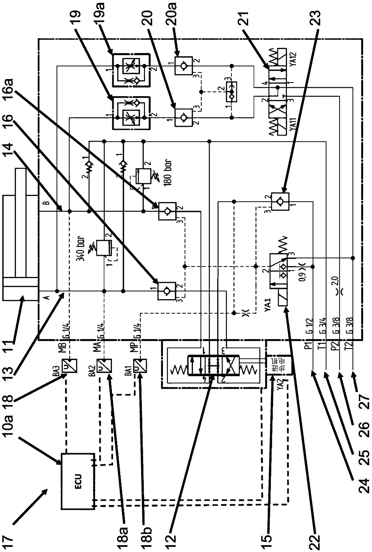 Large manipulator with decentralized hydraulic system